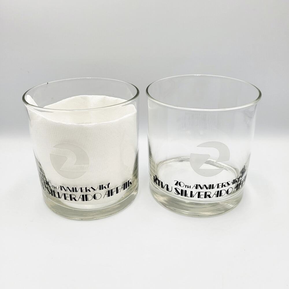 Vintage "20th Anniversary KTVU Silverado Affair" Commemorative Rocks Glasses